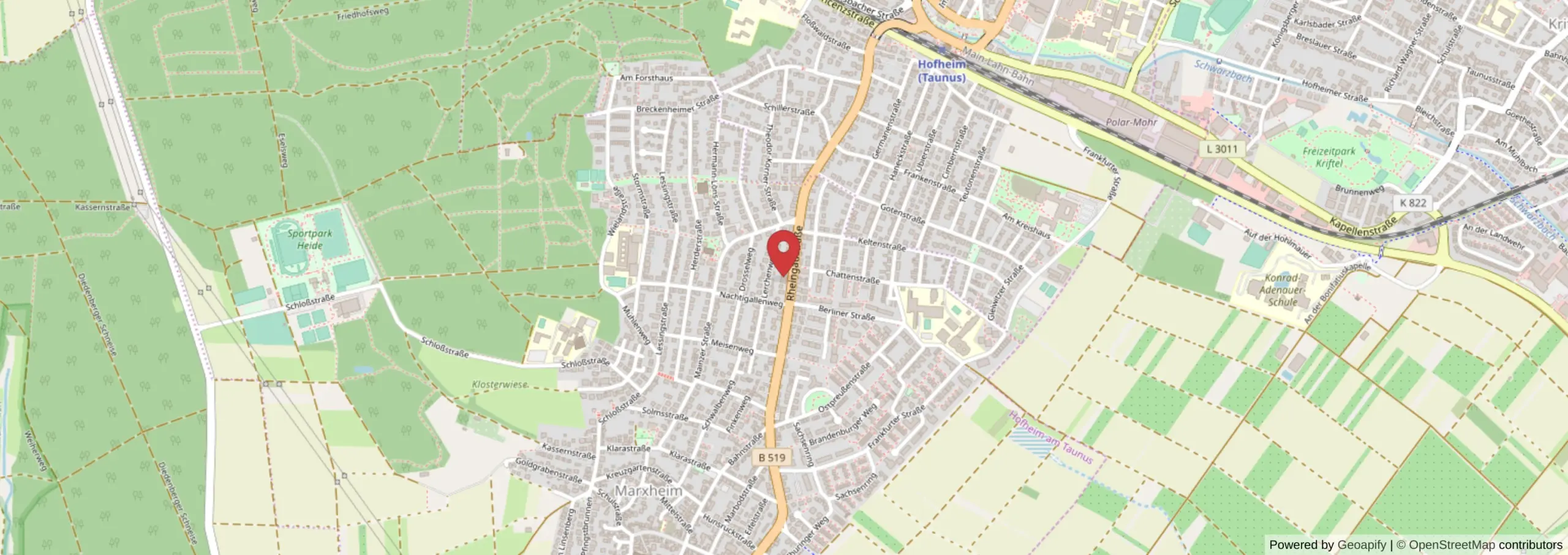 Karte: Rheingaustraße 40, 65719 Hofheim am Taunus